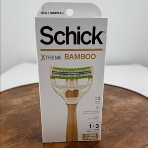 Schick Xtreme Bamboo Razor Handle + 3 Cartridge Refills 3 Blades Sustainable